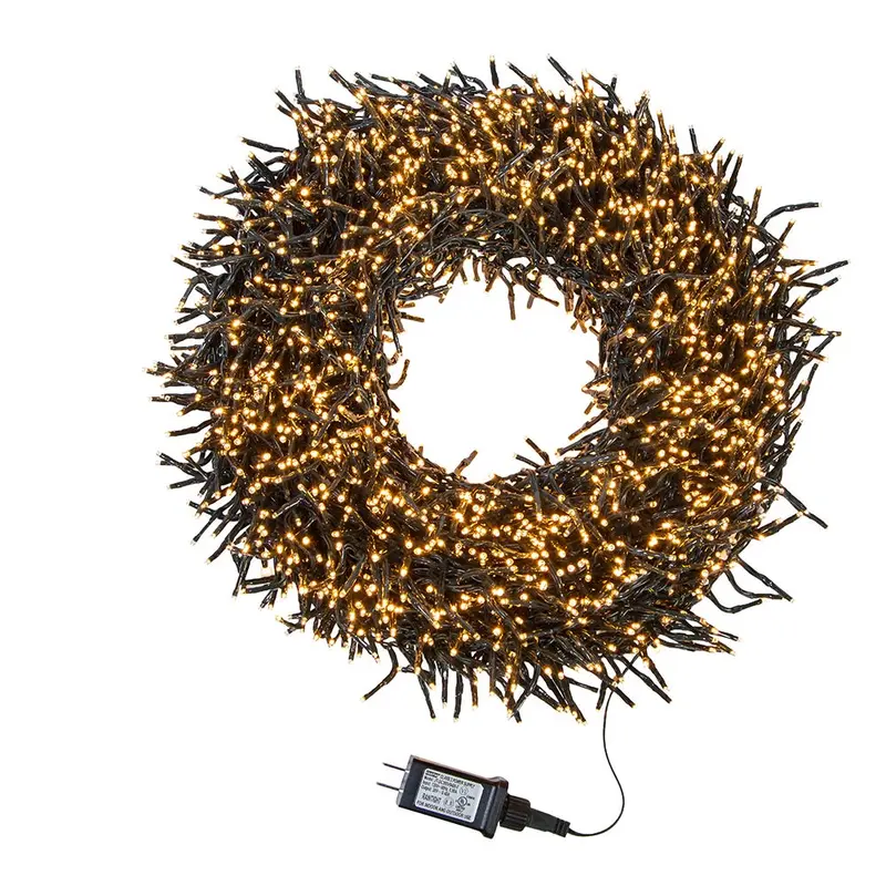 Kurt S. Adler 98-Foot Classic White 3Mm Led Cluster Garland – 3,000 Lights, Green Wire 1
