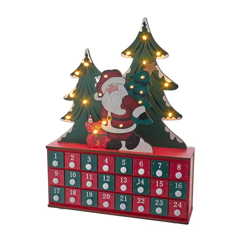 Kurt S. Adler Battery-Powered Wooden Led Advent Calendar – 15.75-Inch Tabletop Design 1