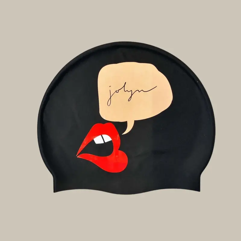 Lip-Shaped Silicone Swim Cap – Fun Waterproof Hair Cover 1
