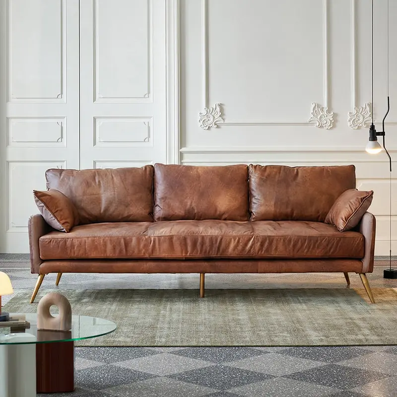 Luna Three-Seat Corner Sofa In Genuine Leather 1