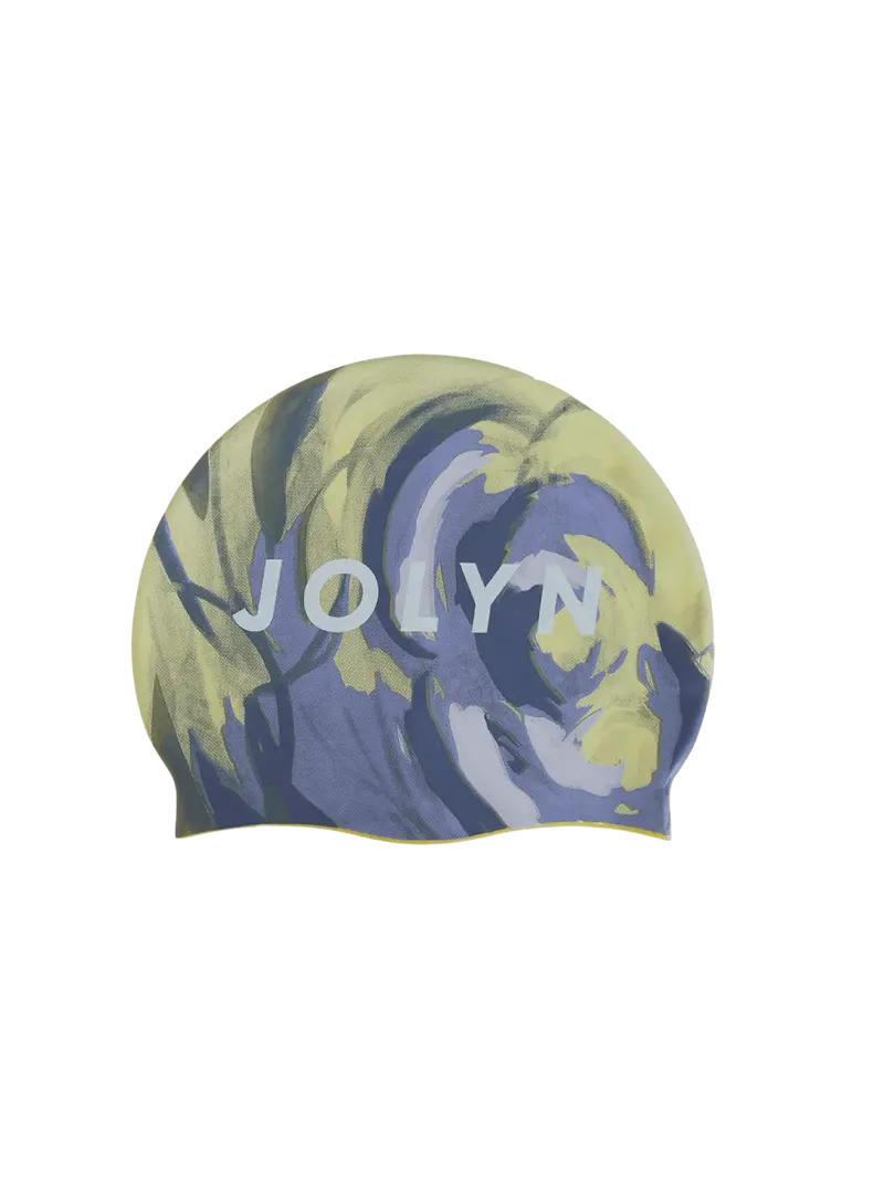 Marble-Print Silicone Swim Cap 1