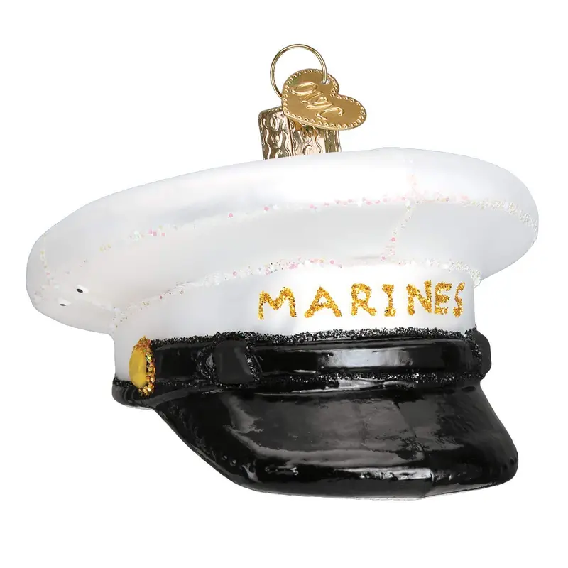 Marine’S Cap Glass Ornament – Patriotic Military Tribute Holiday Tree Decor 1
