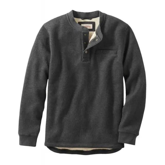 Men'S Katahdin Iron Works Bonded Waffle Fleece Henley – Slightly Fitted 1