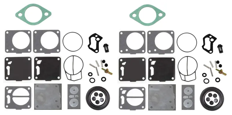 Mikuni Dual Carburetor Rebuild Kit With Base Gaskets For Sea-Doo, Kawasaki, And Polaris Pwc Models 1