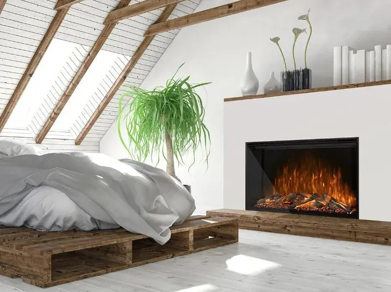 Modern Flames Redstone Wall-Mounted Electric Fireplace With Decorative Trim 1