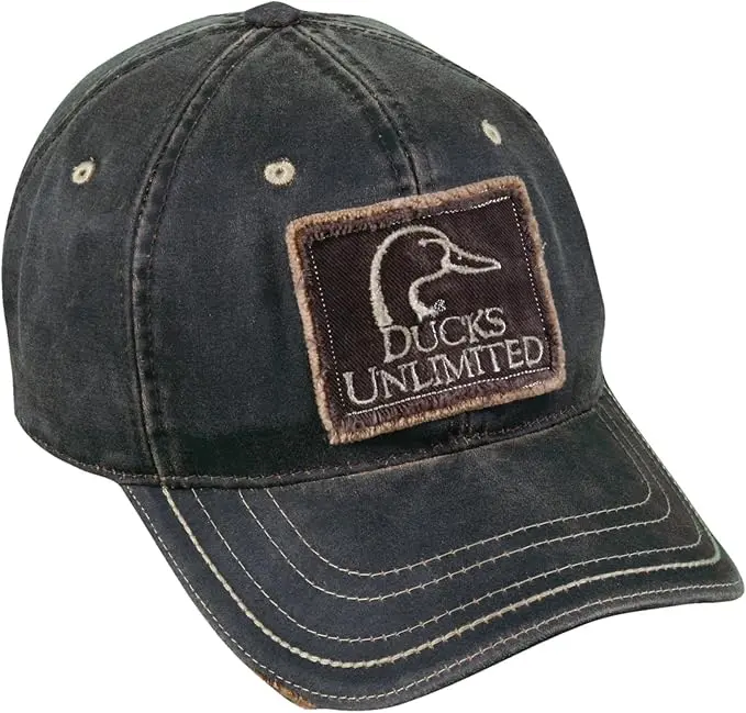 Mossy Oak Ducks Unlimited Frayed Patch Cap – Weathered Cotton, Dark Brown 1