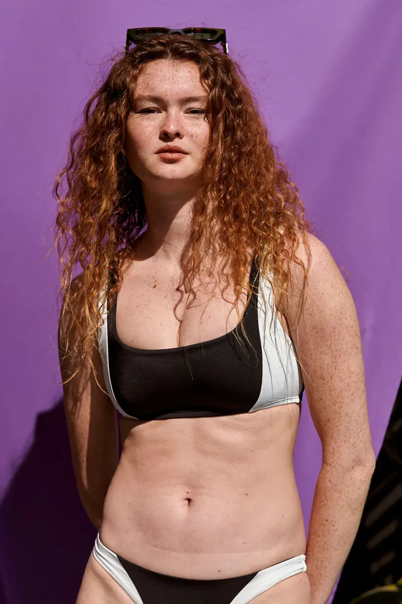 Paige Bikini Top In Black-And-White Stripe 1