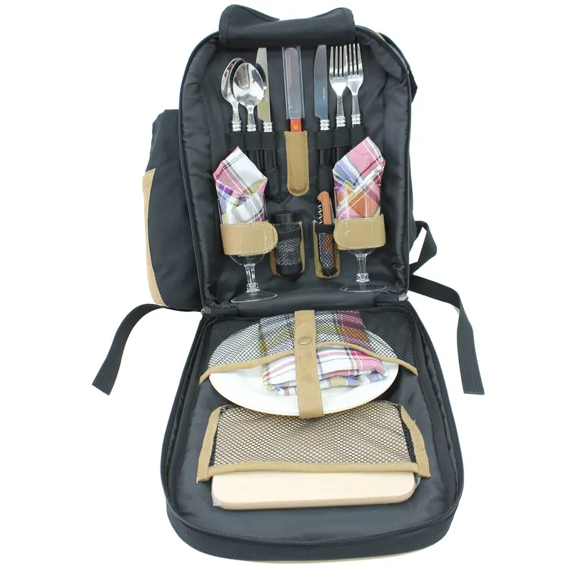 Picnic Backpack For Two – Compact, All-In-One Outdoor Meal Carrier 1