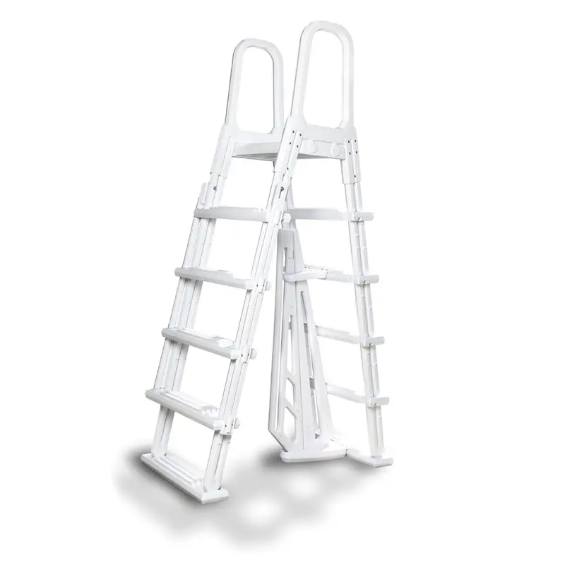 Poolzilla A-Frame Flip-Up Ladder For Above-Ground Pools – 48"–54" Height, Non-Skid Platform 1