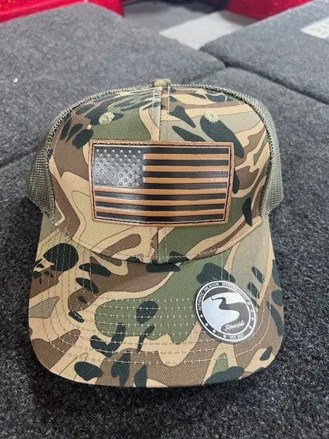 Prym1 Camo Leather Patch Fishing Hat 1