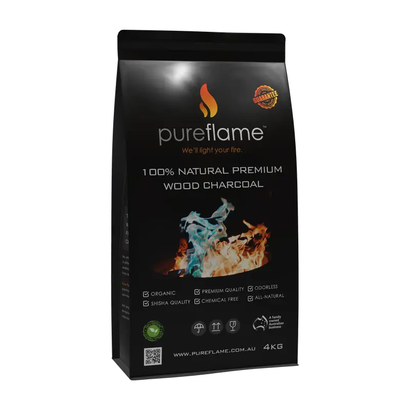 Pure Flame South African Charcoal – 4Kg Bag (20–50Mm Chips & Chunks) 1