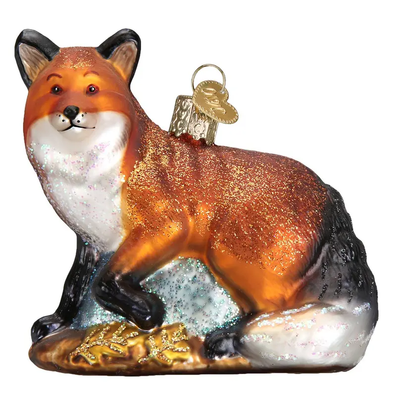 Red Fox Glass Ornament – Wildlife Collection Hand-Blown Holiday Tree Decoration 1