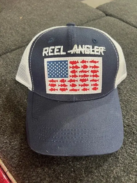 Reel Angler Navy Snapback Fishing Hat 1