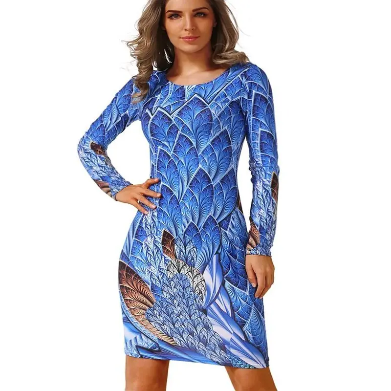 Retro Slim-Fit Long Sleeve Dress – O-Neck Casual Autumn Dress For Women 1
