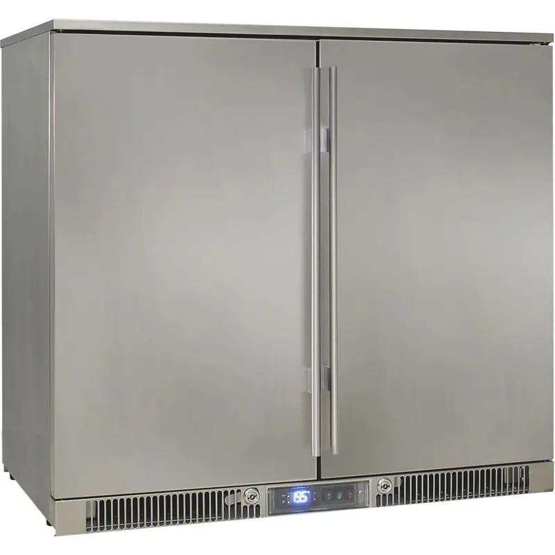 Rhino Env2H-Sd Marine-Grade 316 Stainless Twin-Door Outdoor Bar Fridge 1