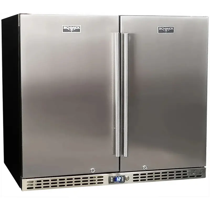 Schmick Sk206-Sd Low-Profile Bar Fridge – Quiet Stainless Steel Twin-Door Unit 1