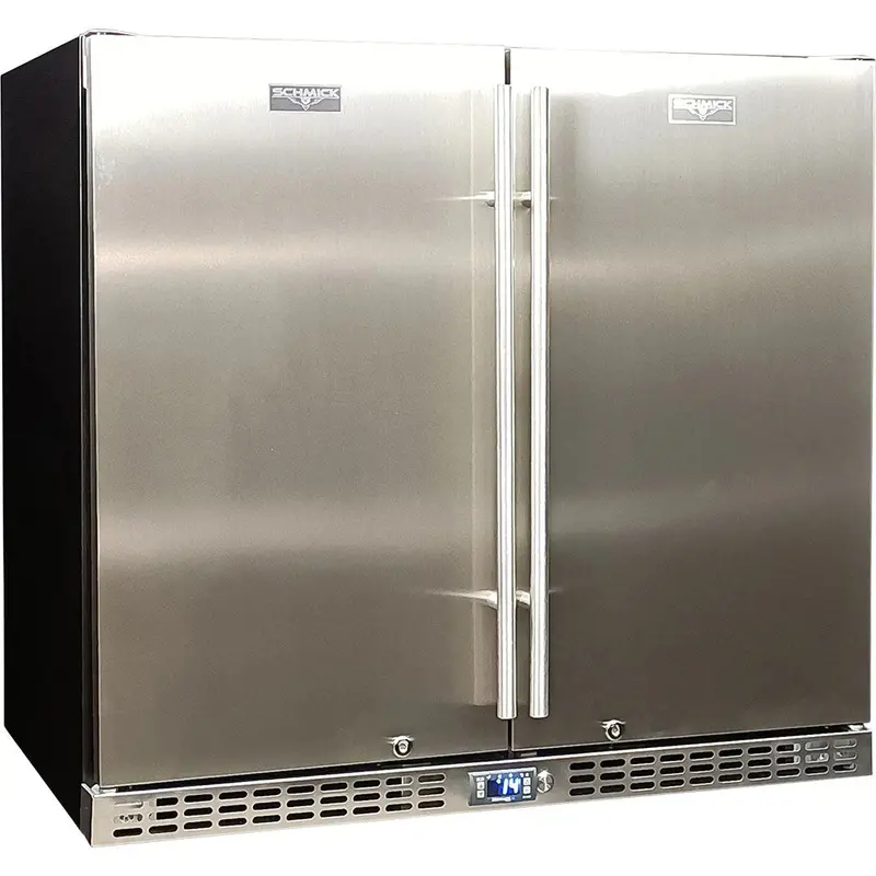 Schmick Sk246-Sd Energy-Efficient Quiet Twin-Door Solid Stainless Bar Fridge 1
