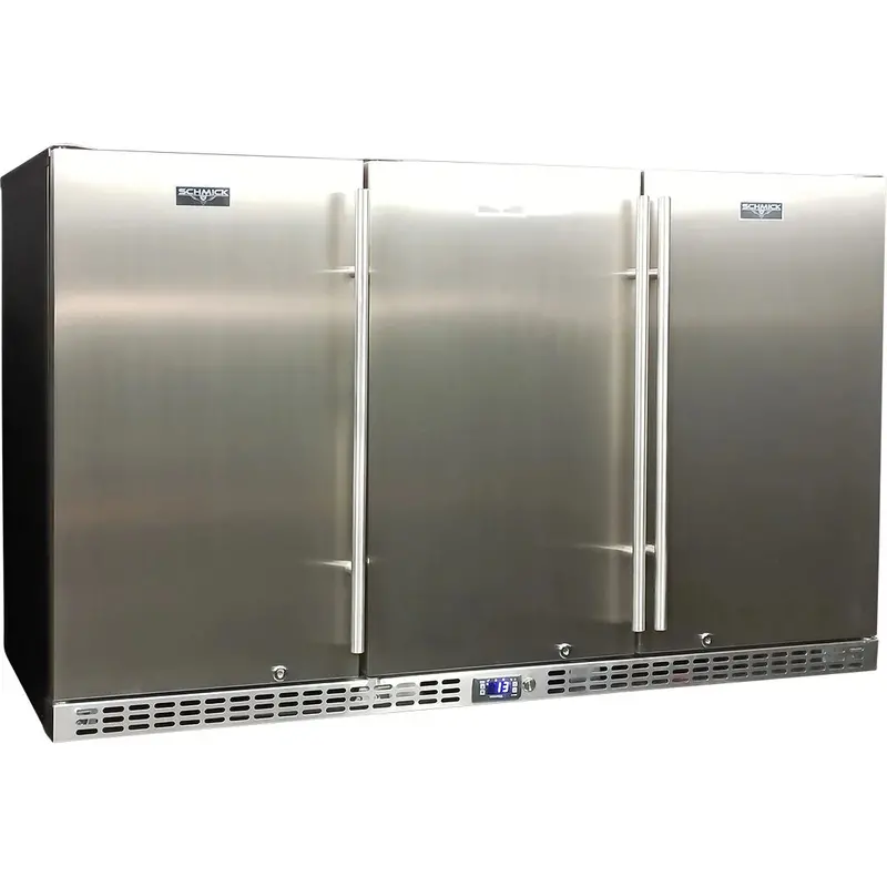 Schmick Sk386-Sd Quiet 3-Door Solid Stainless Steel Bar Fridge 1