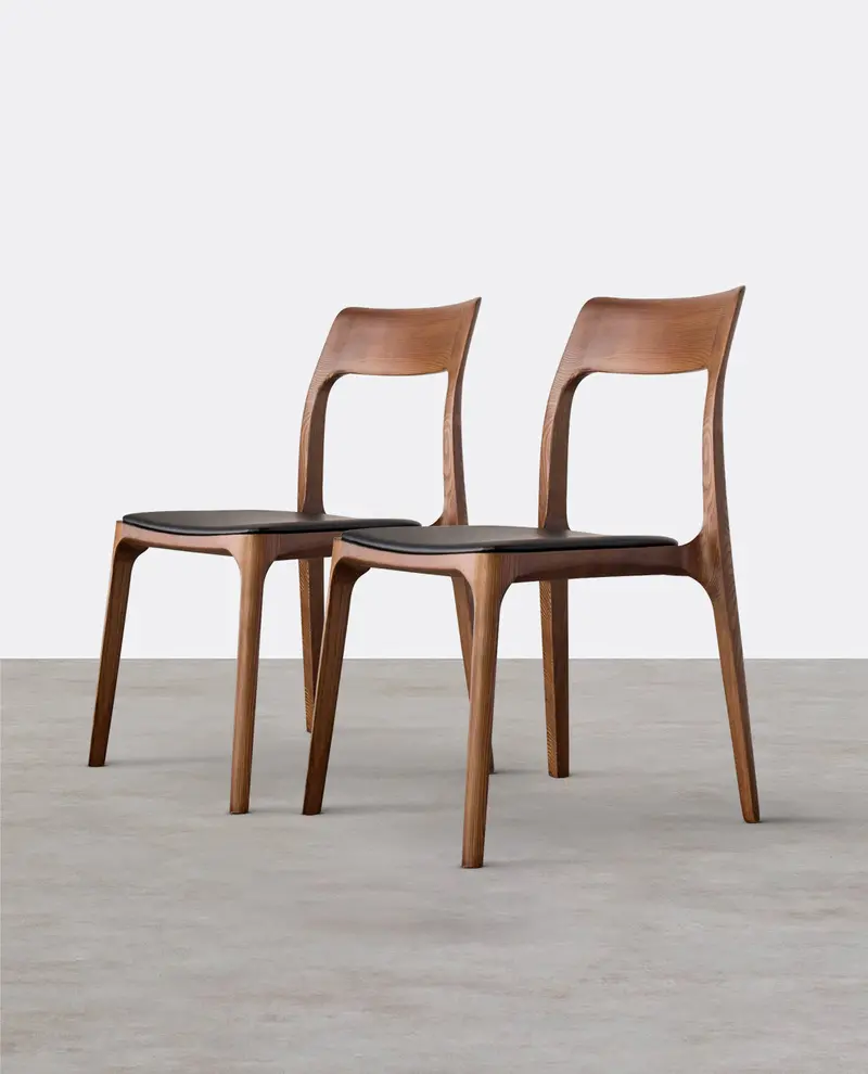 Set Of 2 Hans Ch3 Dining Chairs – Dark & Light Oak 1