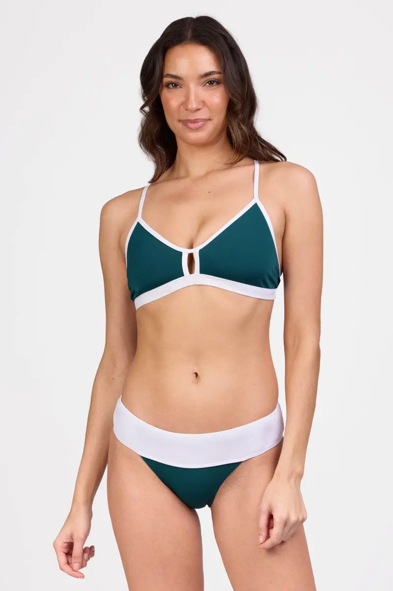 Softy Peacock-Contrast Bikini Bottom 1