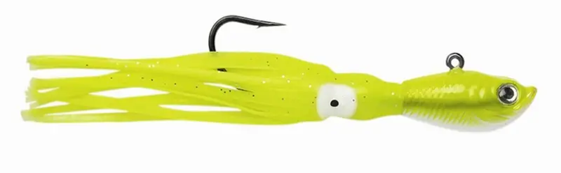 Spro Chartreuse Squid-Tail Soft Bait Jig 1