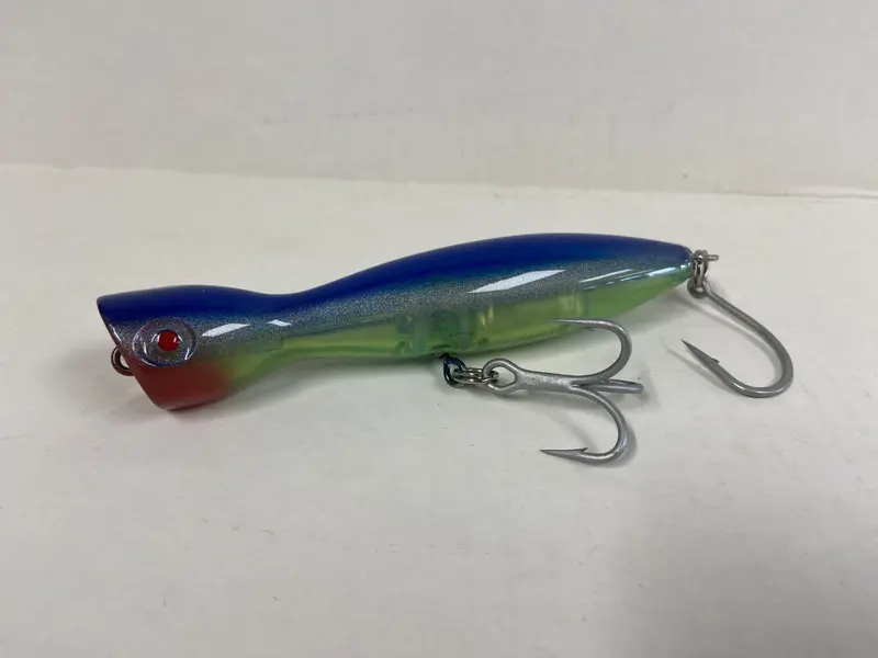 Super Strike Little Neck Popper – 2-3/8 Oz, Translucent Blue & Neon Yellow 1