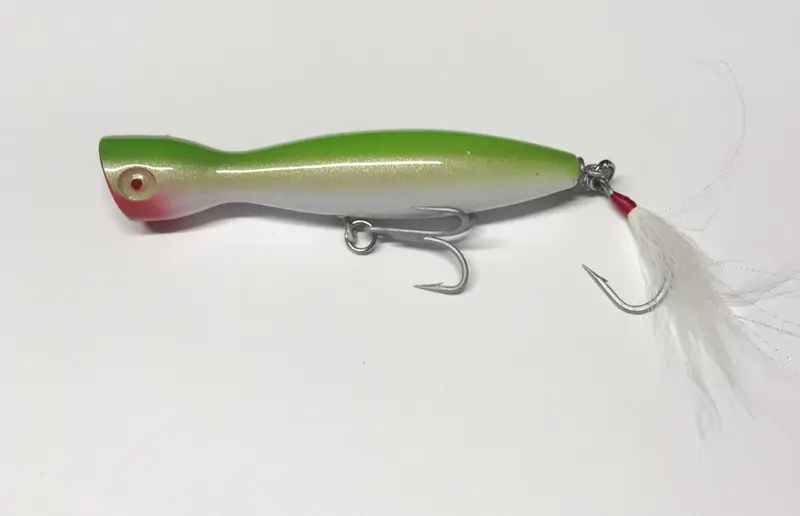 Super Strike Little Neck Popper – 2.75 Oz Neon Green/White 1