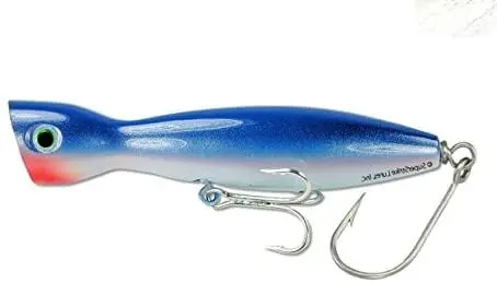 Super Strike Little Neck Popper 3 Oz Blue/White Topwater Plug 1