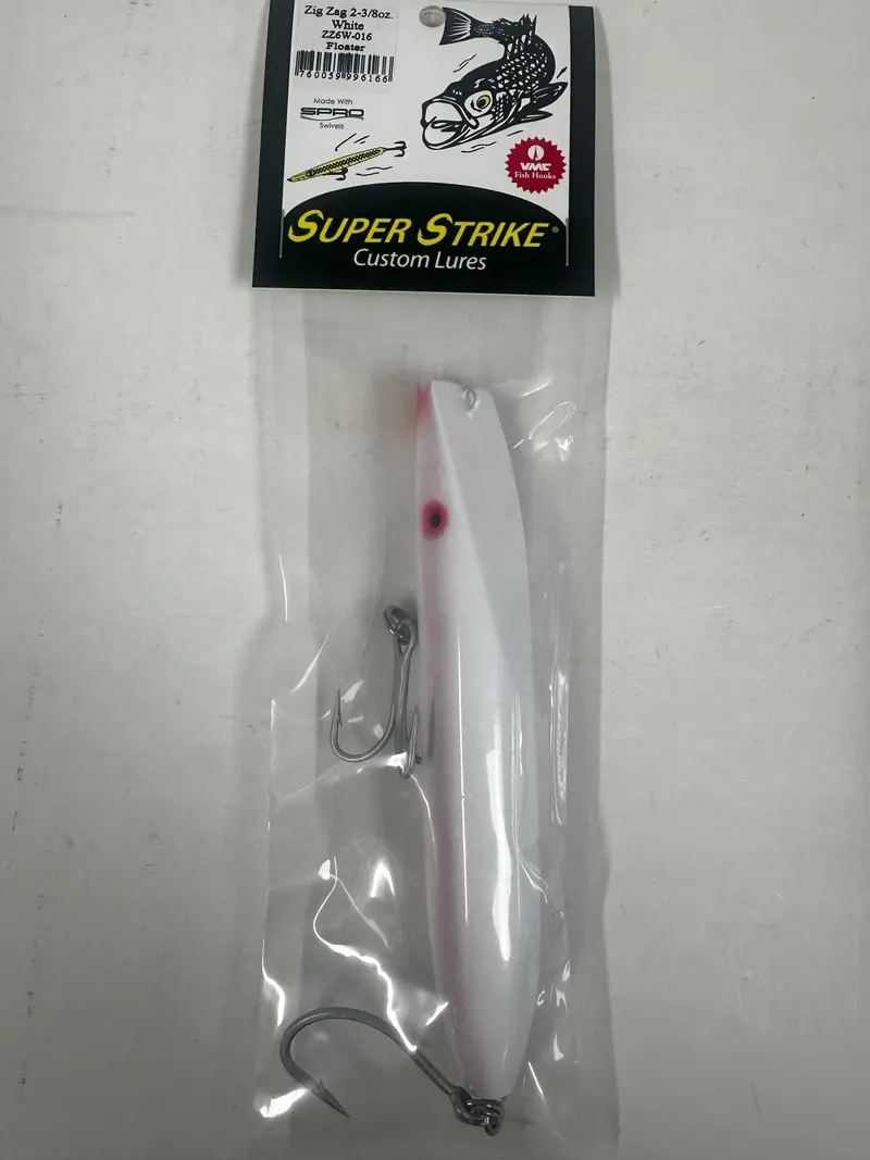 Super Strike Zig Zag Darter – 2 3/8 Oz White Hard Bait 1