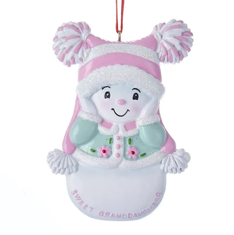 Sweet Granddaughter Snowgirl Ornament – 3.75-Inch Resin Holiday Keepsake 1