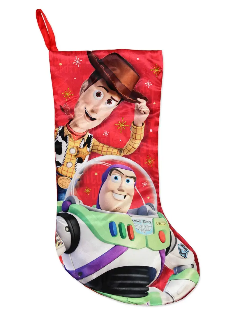 Toy Story 4 Holiday Stocking – Woody & Buzz Themed, 19" Red Fabric By Kurt Adler 1