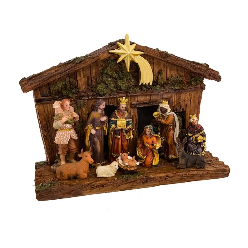 Traditional Nativity Scene Set – Kurt Adler 11-Piece Hand-Painted Holiday Display 1