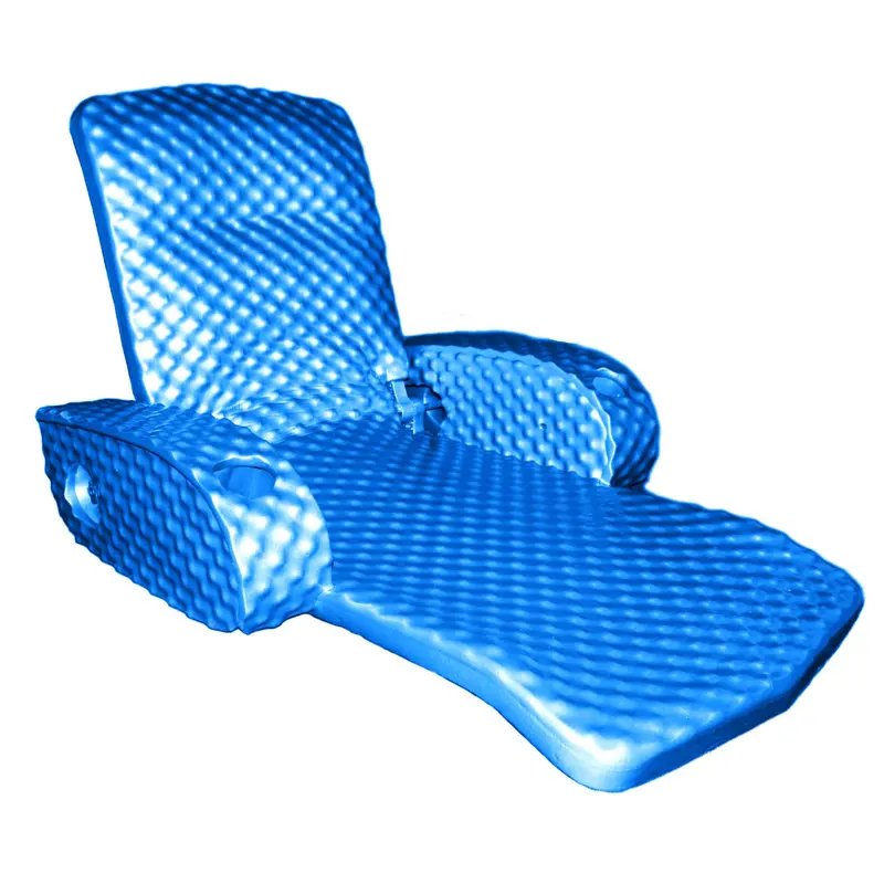 Trc Recreation Adjustable Super-Soft Pool Recliner Float – Bahama Blue, Portable Lounger With Cup Holders 1