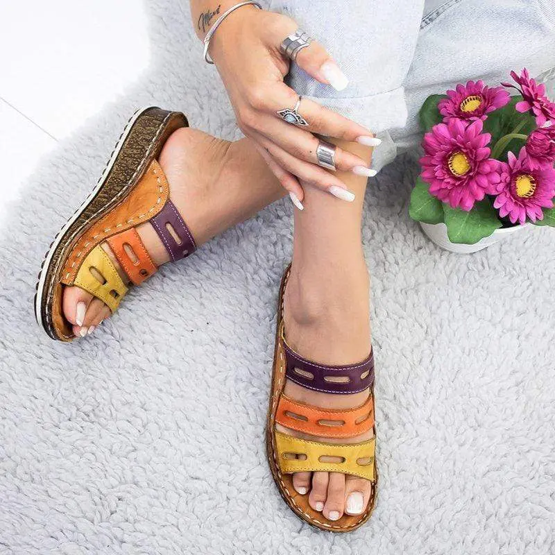 Tri-Color Orthopedic Sandal – Ergonomic Support With Stylish Multi-Tone Design 1