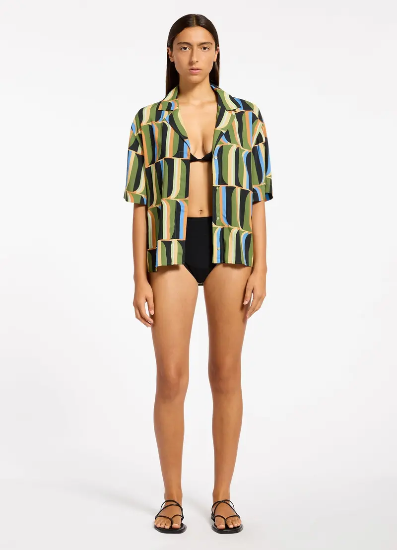 Urban Geo Geometric Print Short-Sleeve Shirt 1