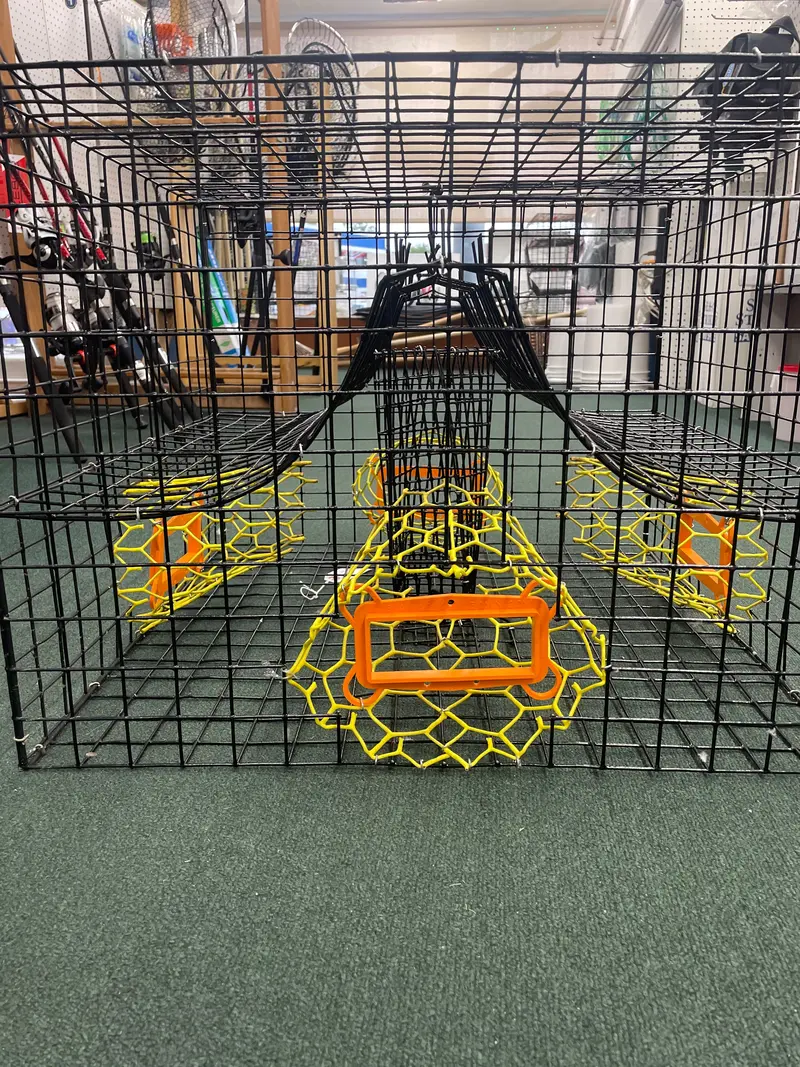 Vinyl-Coated Overnight Crab Trap – 18" X 18" X 15.25", Two-Door Design (Local Pickup Only) 1