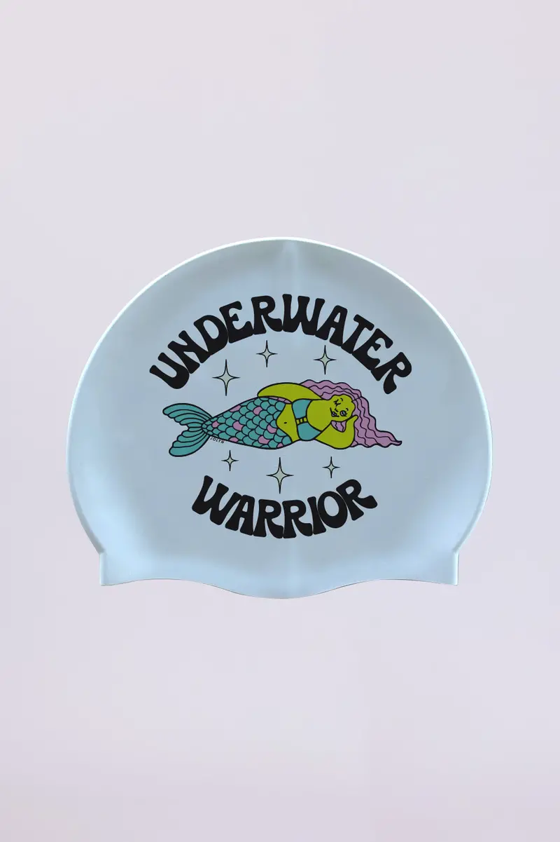 Warrior-Motif Silicone Swim Cap 1