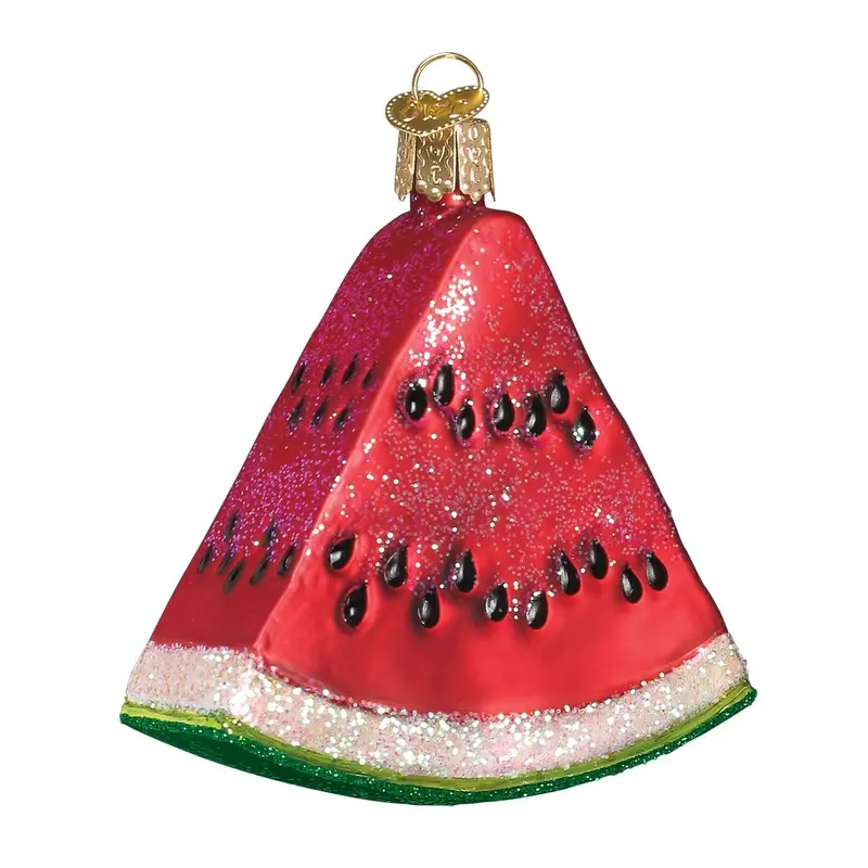 Watermelon Wedge Glass Ornament – Vibrant Fruit-Themed Hand-Blown Christmas Tree Decor 1