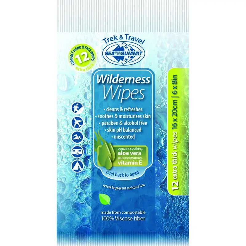 Wilderness Biodegradable Travel Wipes – 12-Count Pack 1