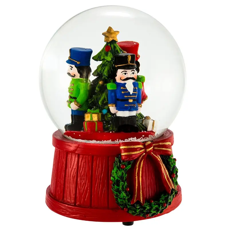 Wind-Up Musical Nutcracker Snow Globe – 100Mm Kurt S. Adler Decor 1