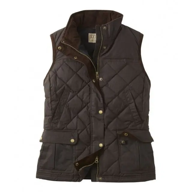 Women'S Beans Upcountry Waxed Cotton Down Vest – Regular Fit 1
