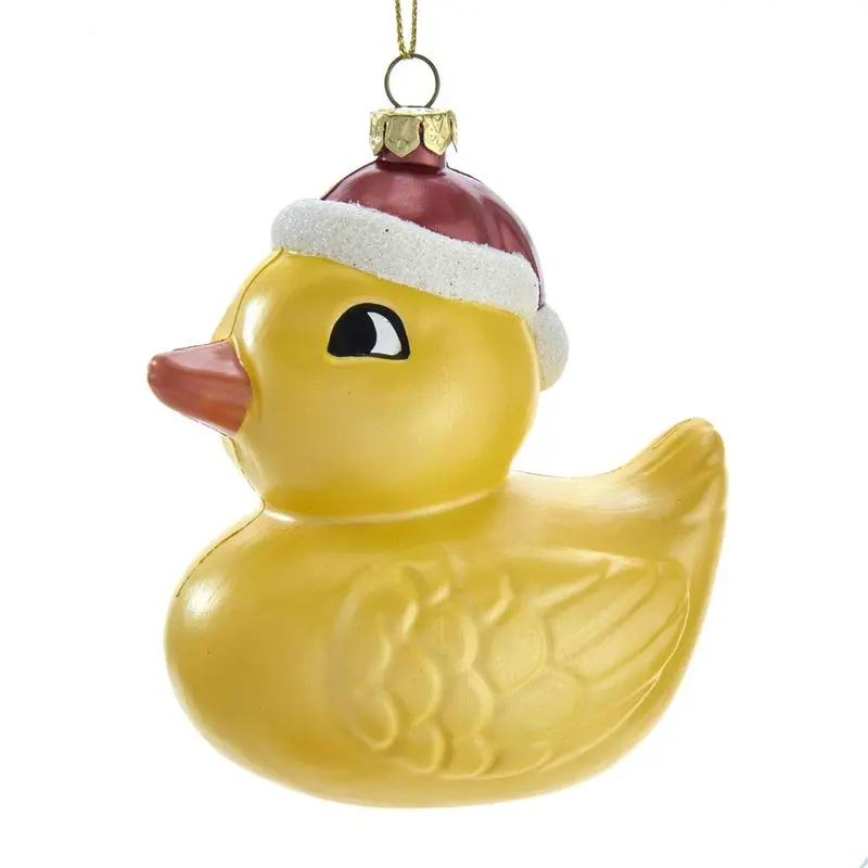 Yellow Duck Hanging Ornament – 4.5-Inch Cheerful Kurt Adler Christmas Accent 1