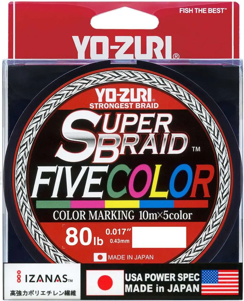 Yo-Zuri Super Braid Five-Color Braided Fishing Line