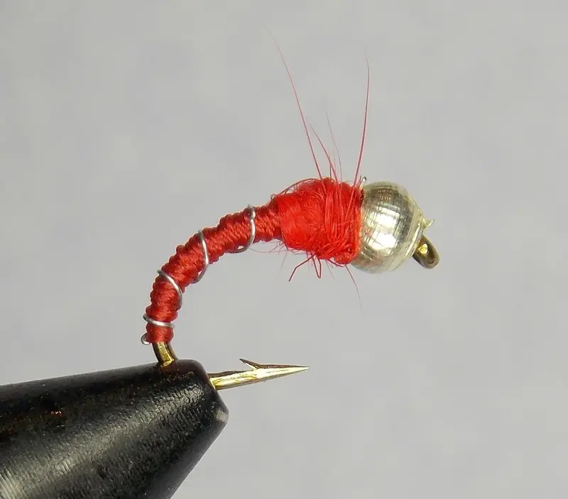 Zebra Midge Fly – Red Bead Head, Size 16 1