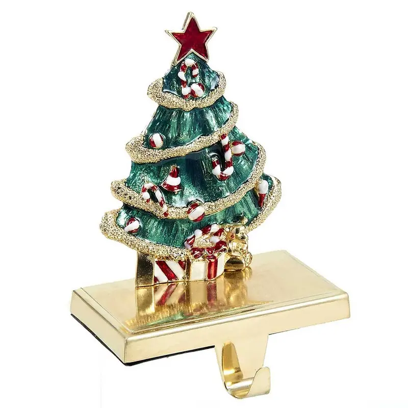 Zinc Alloy Stocking Holder By Kurt Adler – Rustic Christmas Tree Or Mantel Decor 1