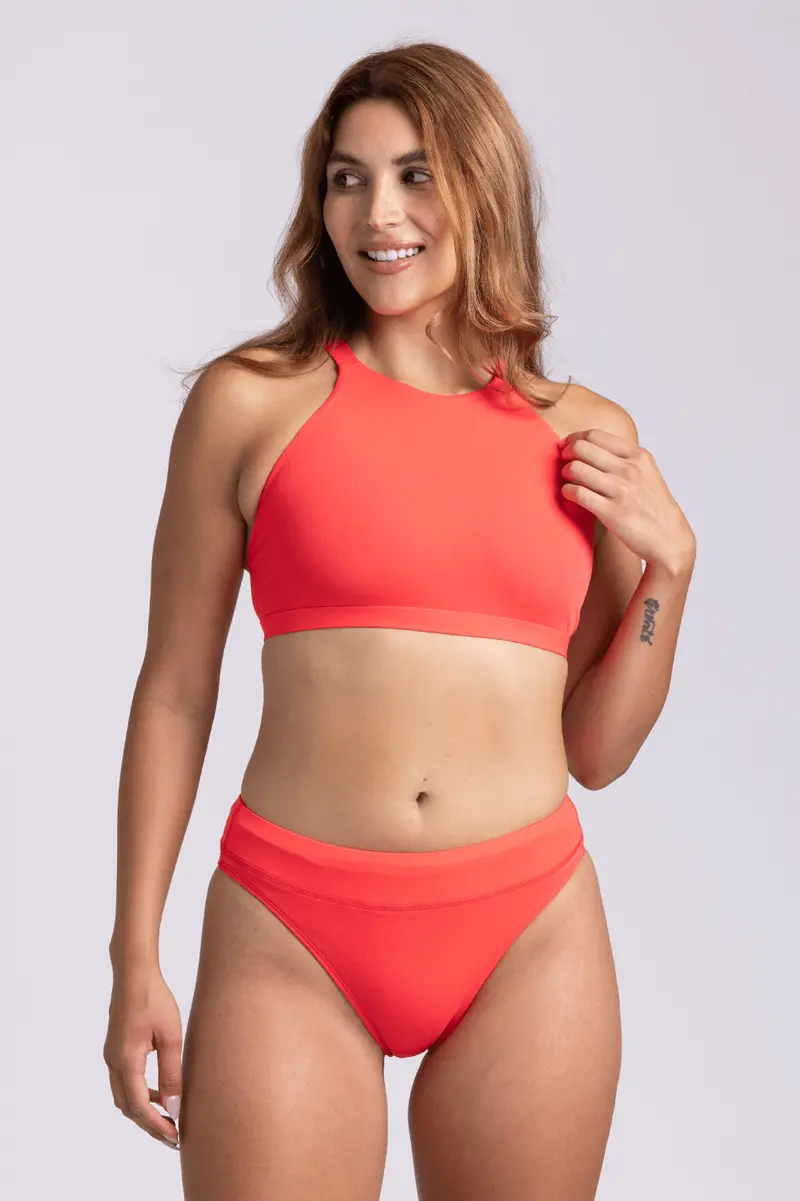 Zoe Bikini Bottom In Strawberry Red 1